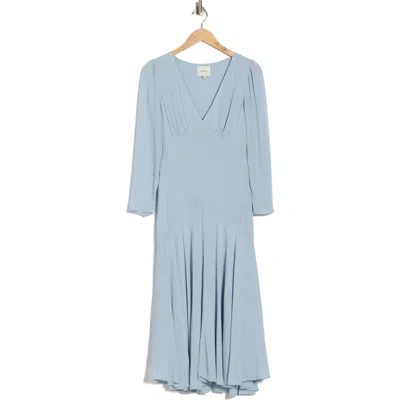 Reformation Maureen Long Sleeve Midi Dress In Blue