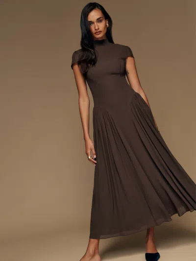 Reformation Maven Dress In Mole