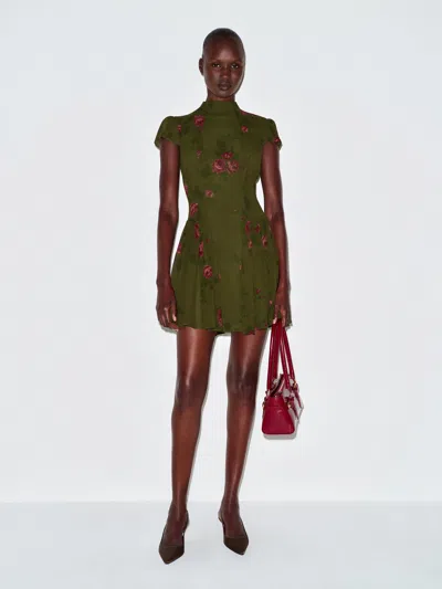Reformation Maven Mini Dress Green 0 In Black