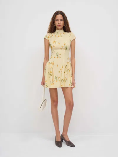 Reformation Maven Mini Dress Yellow 12