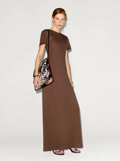 Reformation Robe En Maille Max Marron L In Brown