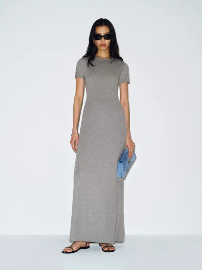 Reformation Max Knit Dress Heather Grey Xl In Gray