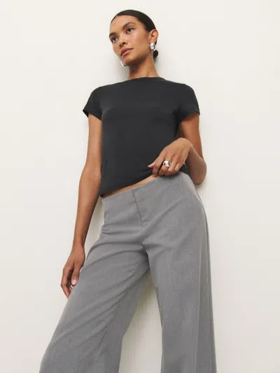 Reformation Max Slim Tee In Black