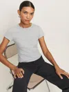 Reformation Max Slim Tee In Heather Grey
