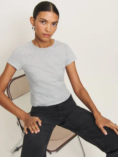 Reformation Max Slim Tee In Heather Grey