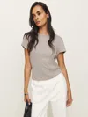 Reformation Max Slim Tee In Heather Taupe