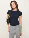 Reformation Max Slim Tee In Midnight