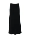 Reformation High-rise Midi Skirt In Black Wool In Black