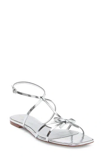 Reformation Maya Bow Sandal In Silver