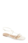 Reformation Maya Bow Sandal In White Patent