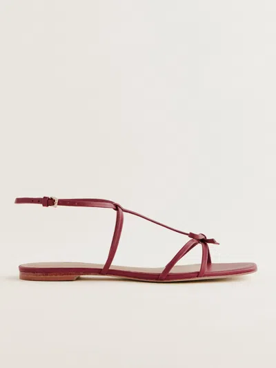 Reformation Maya Flat Sandal In Brick Red Leather