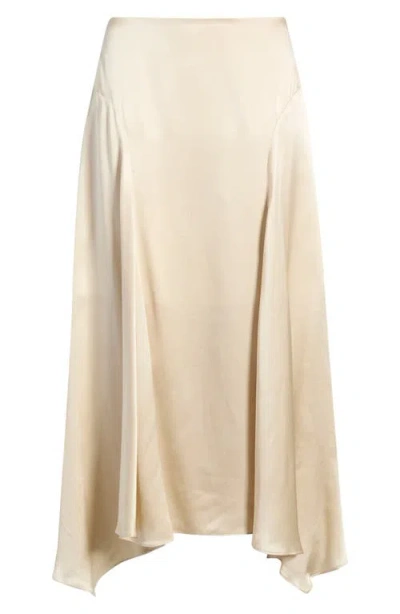 Reformation Mccall Silk Charmeuse Skirt In Neutral