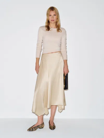 Reformation Mccall Silk Skirt Ivory 0 In Ivoire