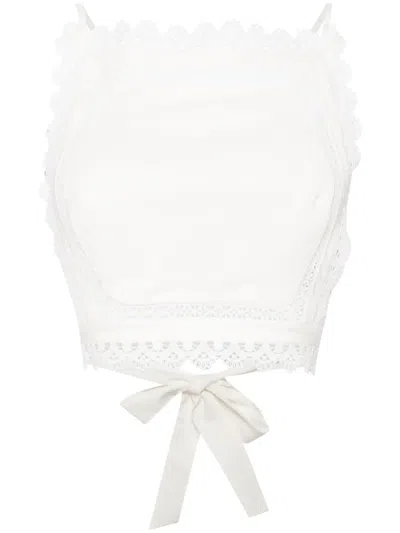 Reformation Meadow Lace Crop Top In White
