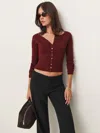 Reformation Meadow Regenerative Merino Cardigan In Chianti