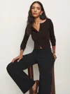 Reformation Meadow Regenerative Merino Cardigan In Mole