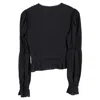 Reformation Meadowlark Blouse In Black Cotton In Black