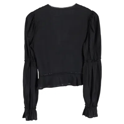 Reformation Meadowlark Blouse In Black Cotton
