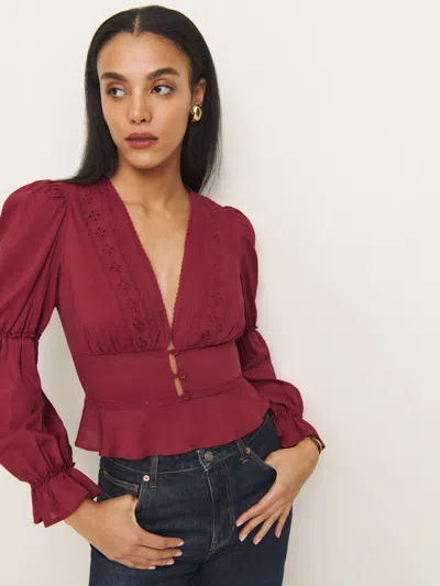 Reformation Meadowlark Top In Rubies