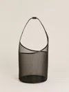 Reformation Medium Mesh Silvana Bucket Bag In Black Mesh