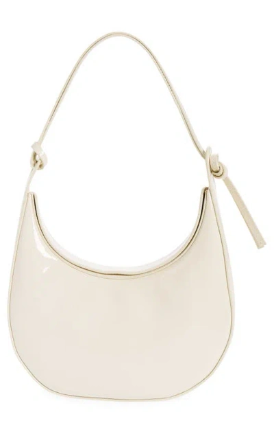 Reformation Medium Rosetta Shoulder Bag In Milk Patent