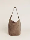 Reformation Medium Silvana Bucket Bag In Farro Suede