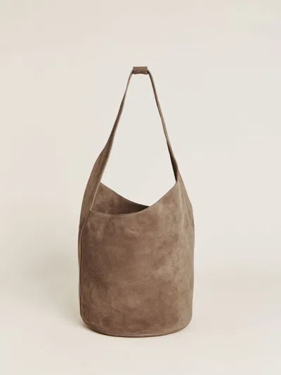 Reformation Medium Silvana Bucket Bag In Farro Suede