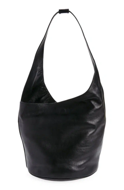 Reformation Medium Silvana Leather Bucket Bag In Black Leather