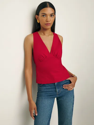 Reformation Meg Top In Red