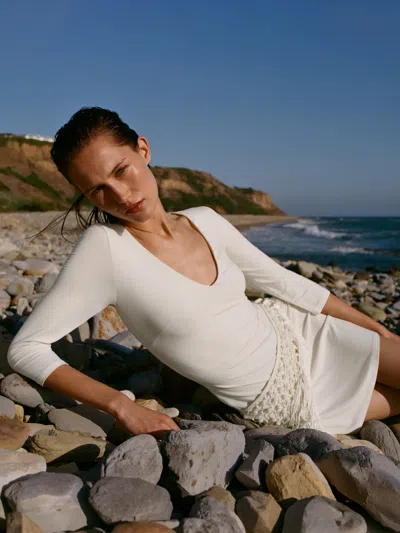 Reformation Mel Knit Dress Ivory Xs In White