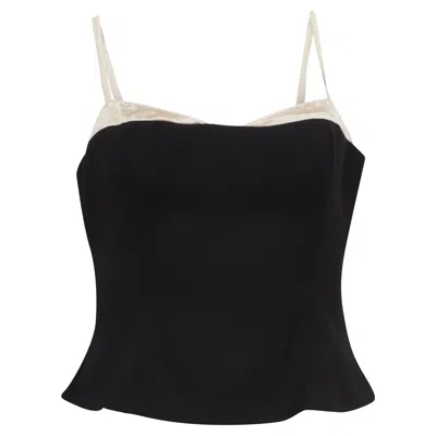 Reformation Melanie Contrast-trimmed Camisole Top In Black Polyester