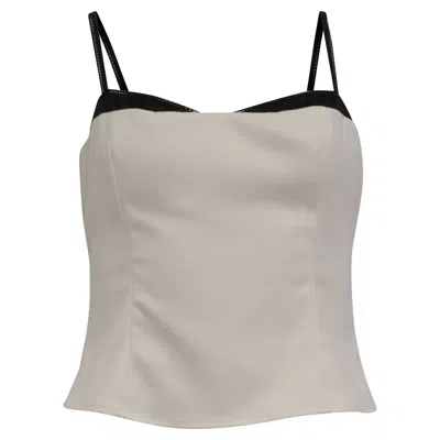 Reformation Melanie Contrast-trimmed Camisole Top In Ivory Polyester In Gray