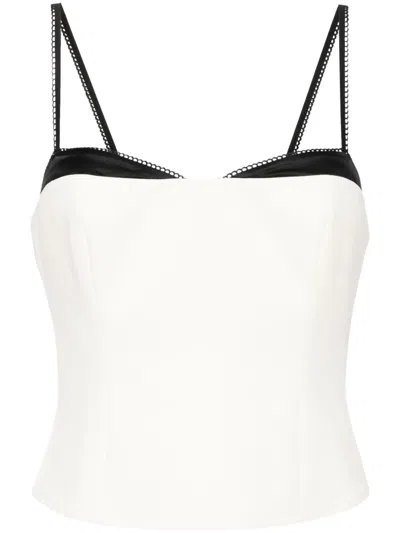 Reformation Womens Ivory Melanie Sweetheart-neck Stretch-woven Top