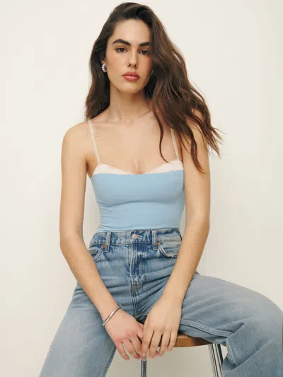 Reformation Melanie Top In Light Blue