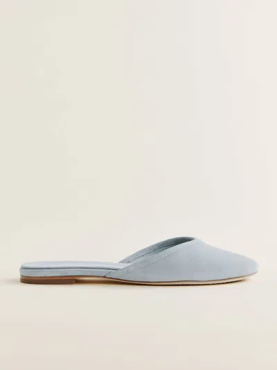 Reformation Melly Flat Mule In Blue