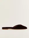 Reformation Melly Flat Mule In Dark Cherry Velvet