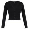 Reformation Mercato Cardigan In Black Cashmere In Blue