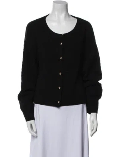 Pre-owned Reformation Merino Wool Bomber Jacket In Black