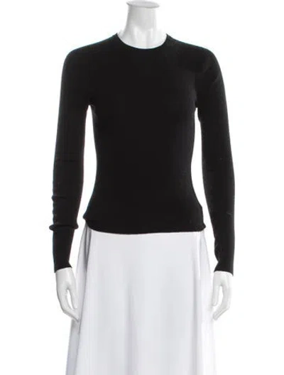 Pre-owned Reformation Merino Wool Crew Neck Sweater In Black