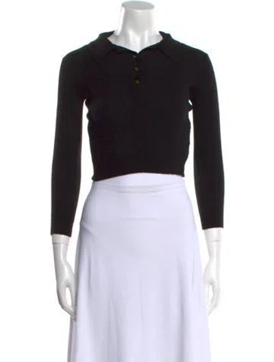 Pre-owned Reformation Merino Wool Crew Neck Sweater In Black