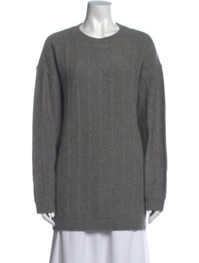 Pre-owned Reformation Merino Wool Crew Neck Sweater In Gray