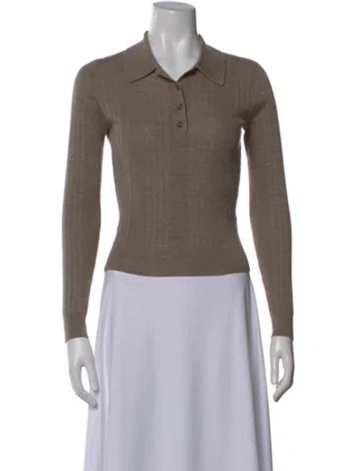 Pre-owned Reformation Merino Wool Crew Neck Sweater In Neutral
