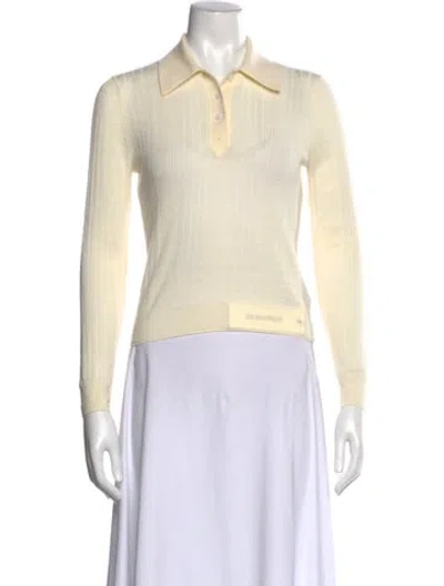 Pre-owned Reformation Merino Wool Crew Neck Sweater In Neutral