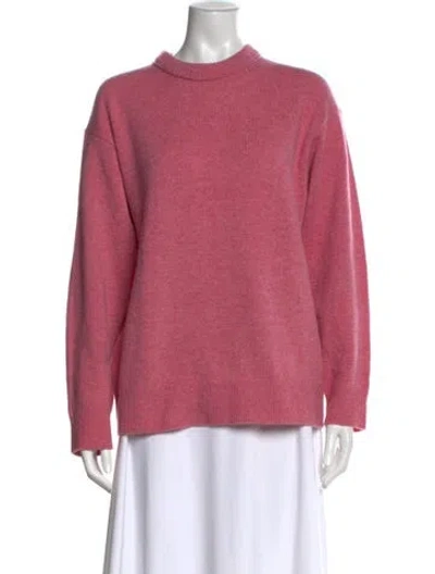 Pre-owned Reformation Merino Wool Crew Neck Sweater In Pink