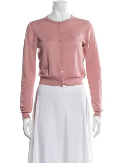 Pre-owned Reformation Merino Wool Crew Neck Sweater In Pink