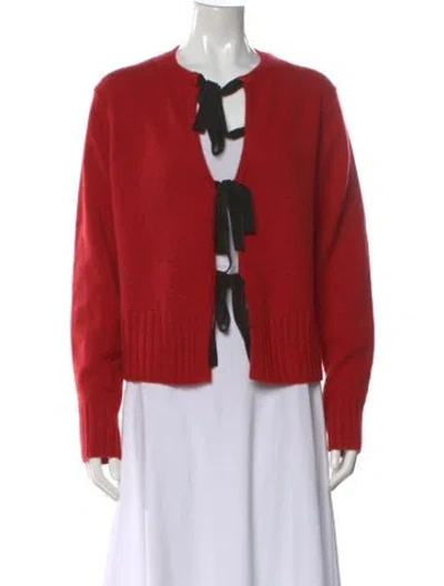 Pre-owned Reformation Merino Wool Crew Neck Sweater In Red