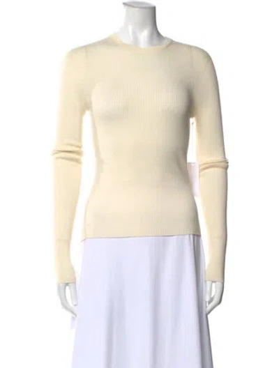 Pre-owned Reformation Merino Wool Crew Neck Top In Neutral