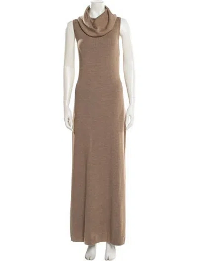 Pre-owned Reformation Merino Wool Long Dress In Neutral