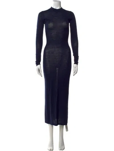 Pre-owned Reformation Merino Wool Long Dress W/ Tags In Black