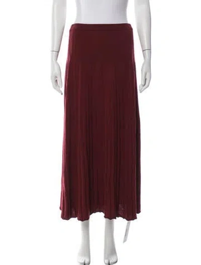 Pre-owned Reformation Merino Wool Long Skirt In Burgundy